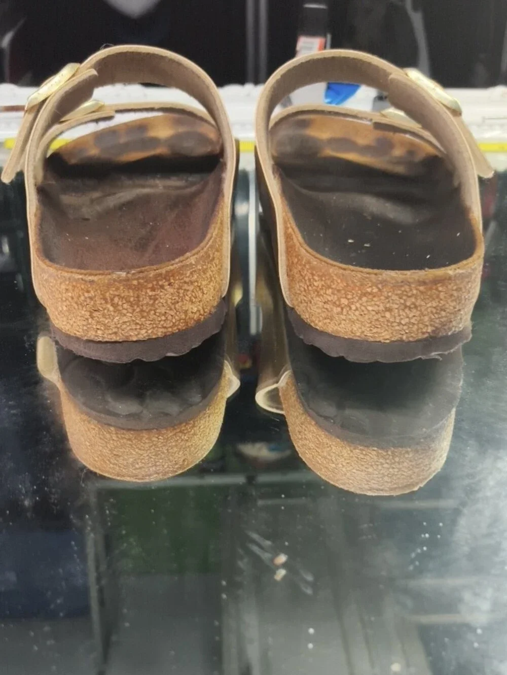 Birkenstock Mens 11 Double-Buckle Sandals in Metallic Gold